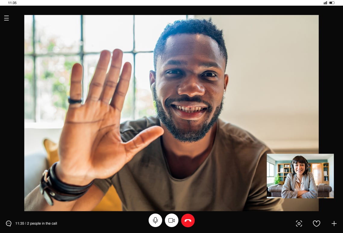 Business People on a Work Video Call from Home.